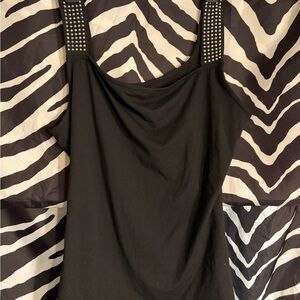 Black Studded Strap Tank Top